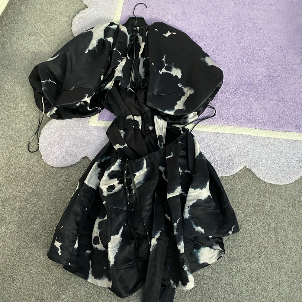 Aje oxidized mini dress NWT 6 - blotted Ink - Picture 3 of 6